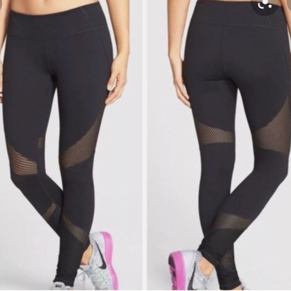 Zella Black Running Leggings With Mesh Cut Outs